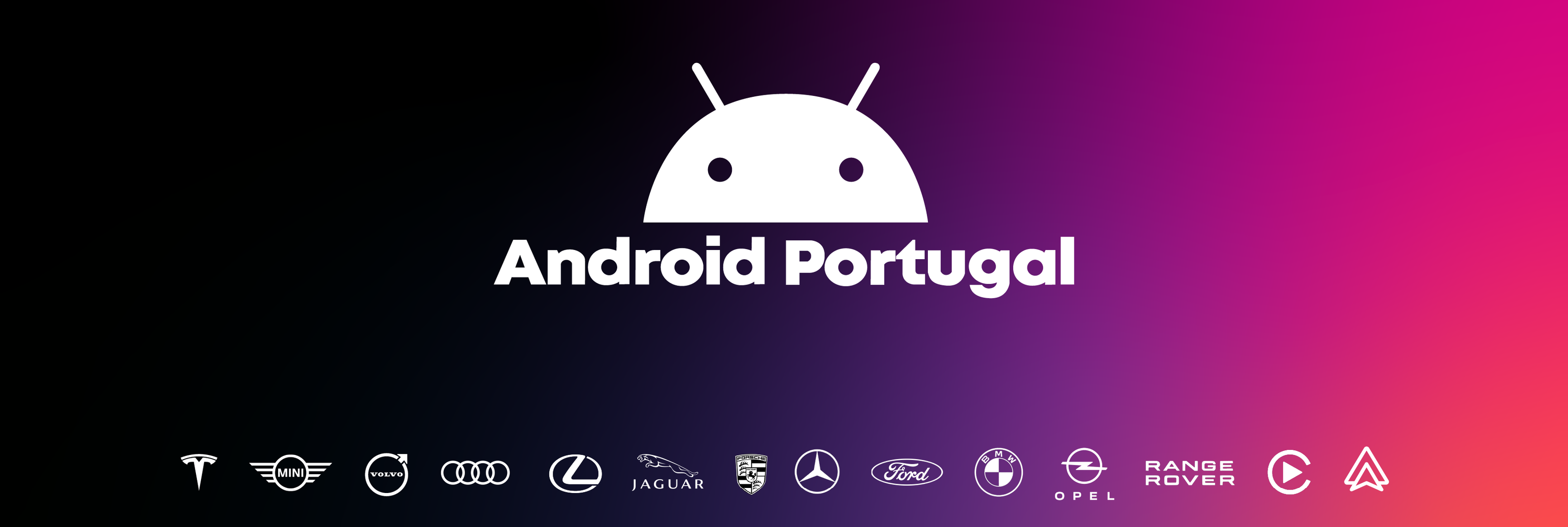 Android Portugal showcasing android logo having car models logo